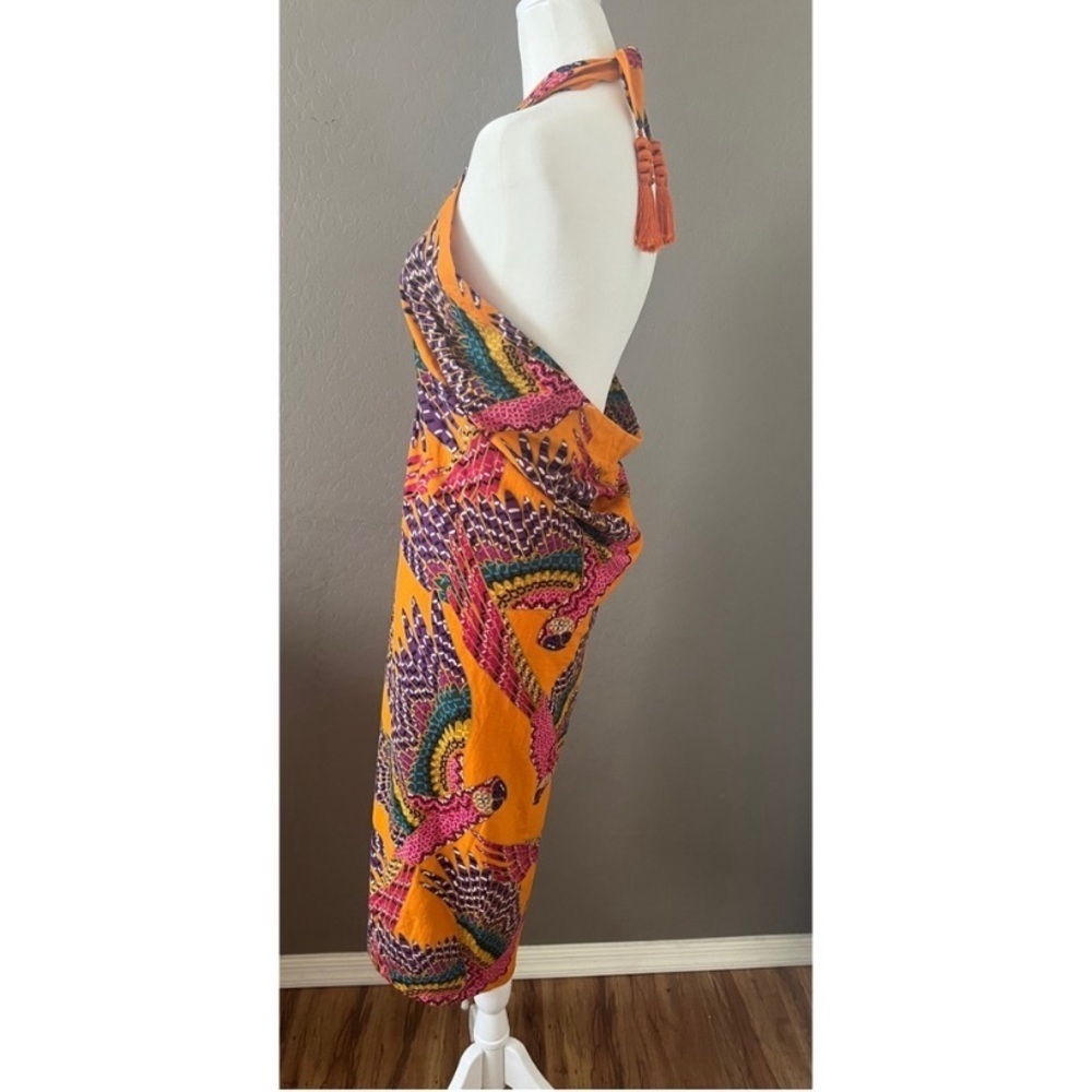 Farm Rio Vibrant Orange Macaw Convertible Dress / Midi Skirt | Size XS - Picture 4 of 7